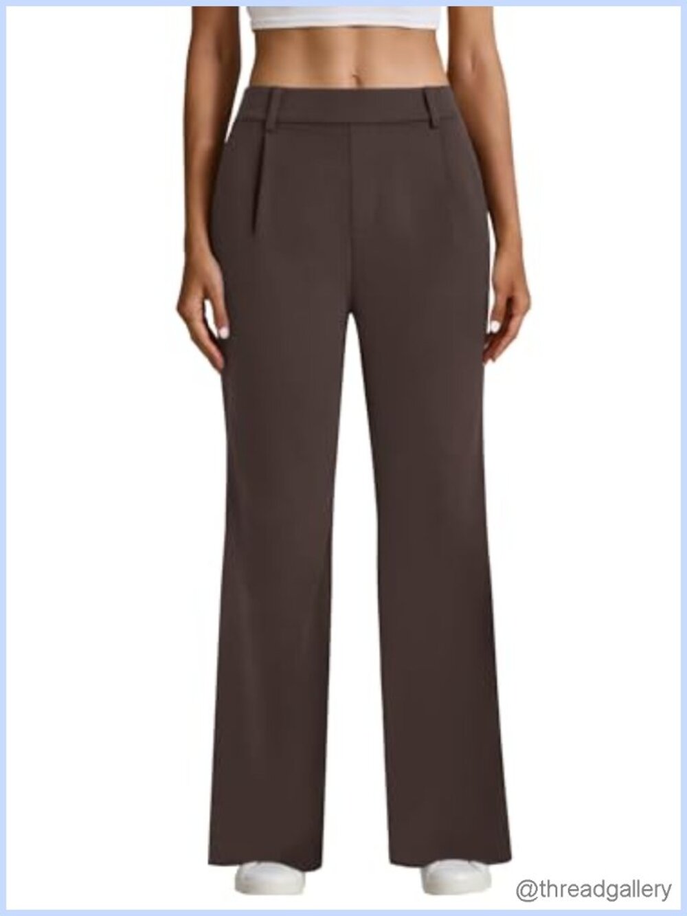 Women's High Waist Straight Leg Stretch Dress Pants Work Trousers